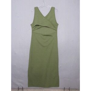 Roxy Dress XL Green Midi Good Keepsake Open Back Beach Pool Vacation Slit Resort